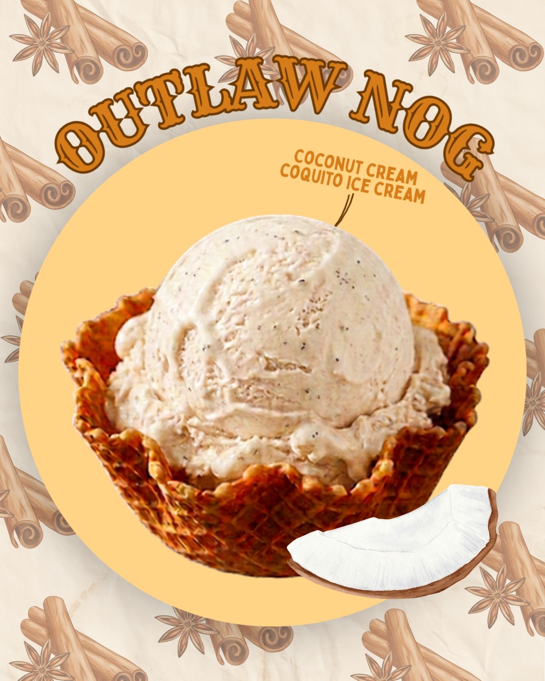 Outlaw Nog seasonal ice cream flavor